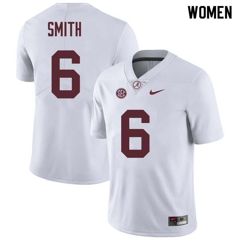 Alabama Crimson Tide Women's Devonta Smith #6 White NCAA Nike Authentic Stitched College Football Jersey HS16L58NB